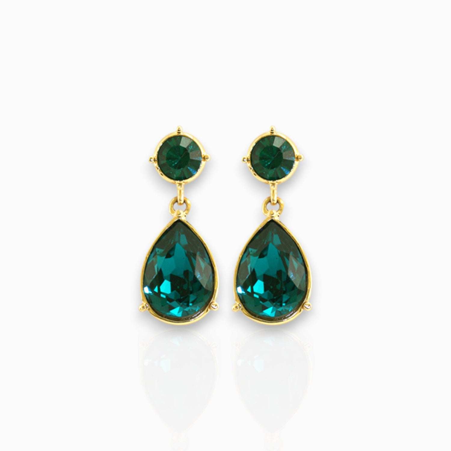 Angelina Jolie Emerald - Drop Earrings on a white background.