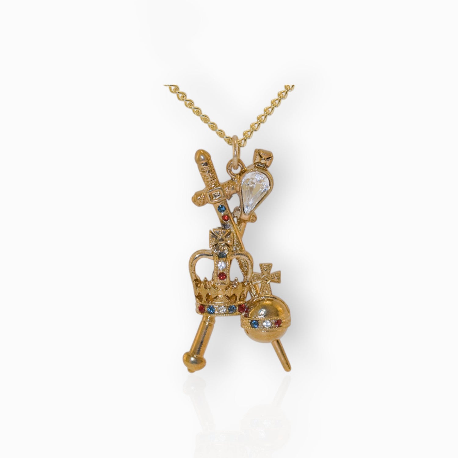 The Coronation Regalia - Pendant on a white background.