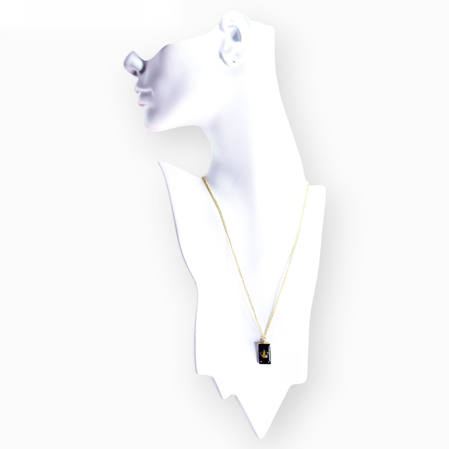 Blue Enamelled Crown - Pendant on a white background.