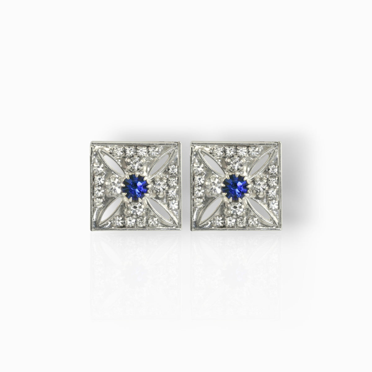 Imperial State Crown Cross - Stud Earrings on a white background.