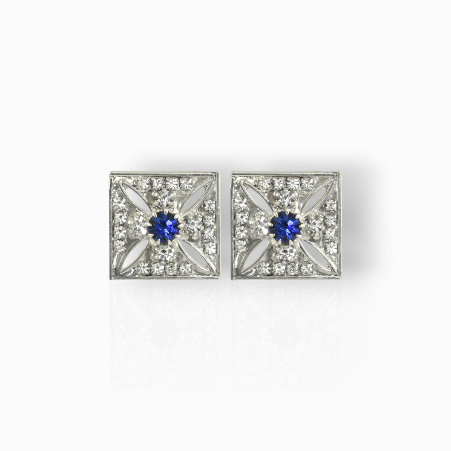Imperial State Crown Cross - Stud Earrings on a white background.