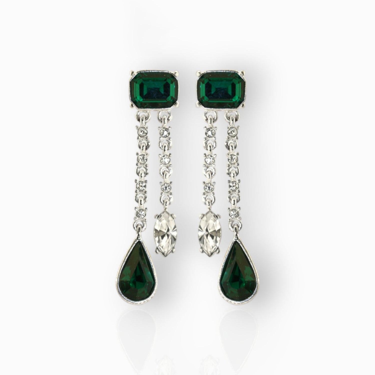 Emerald Durbar - Earrings on a white background.