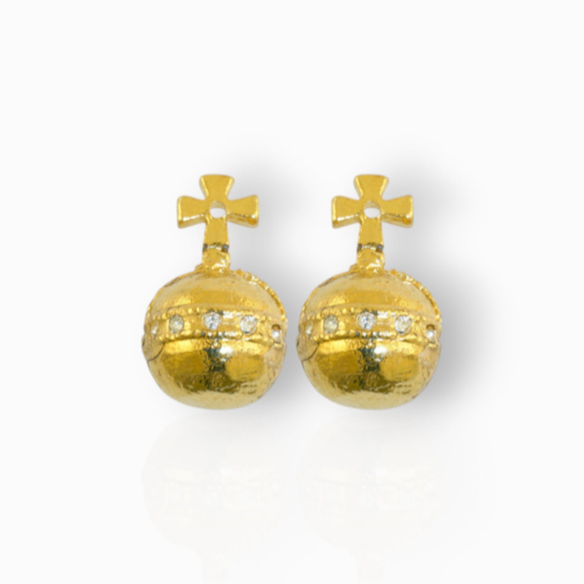The Sovereign's Orb - Stud Earrings on a white background.