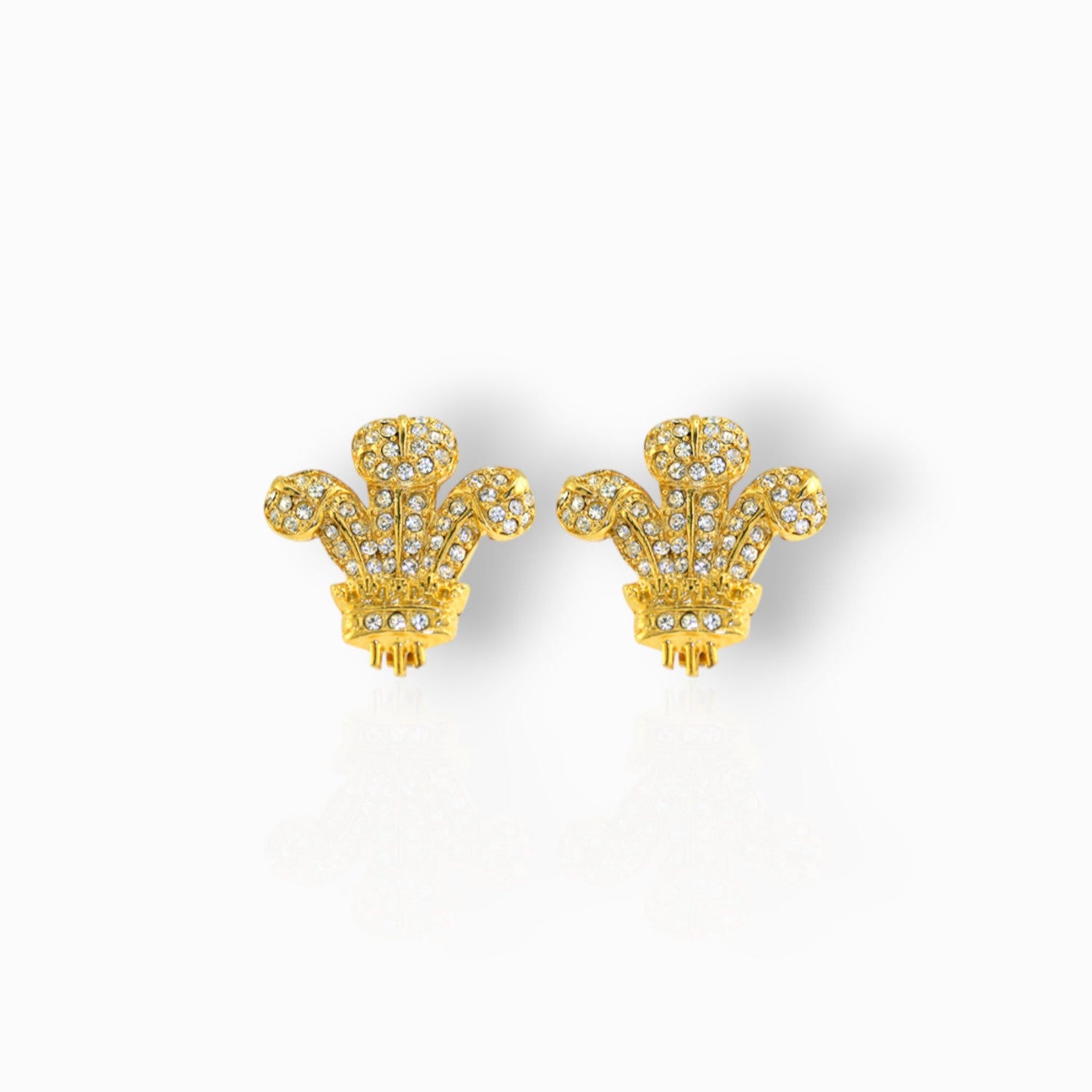 Prince of Wales - Clip On Earrings on a white background.