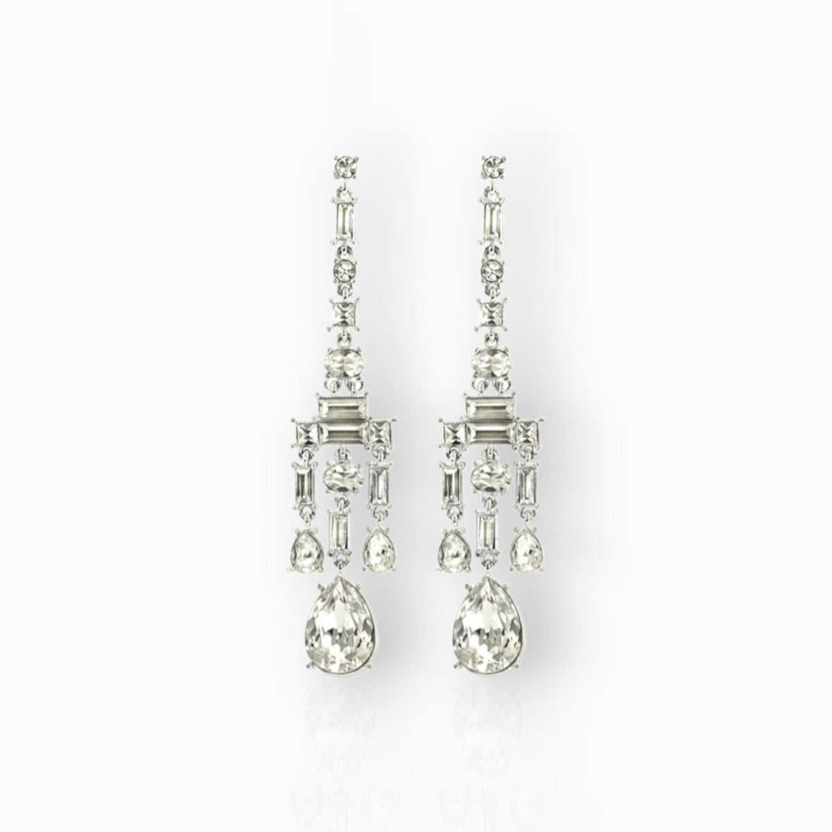 Crystal Chandelier - Earrings on a white background.