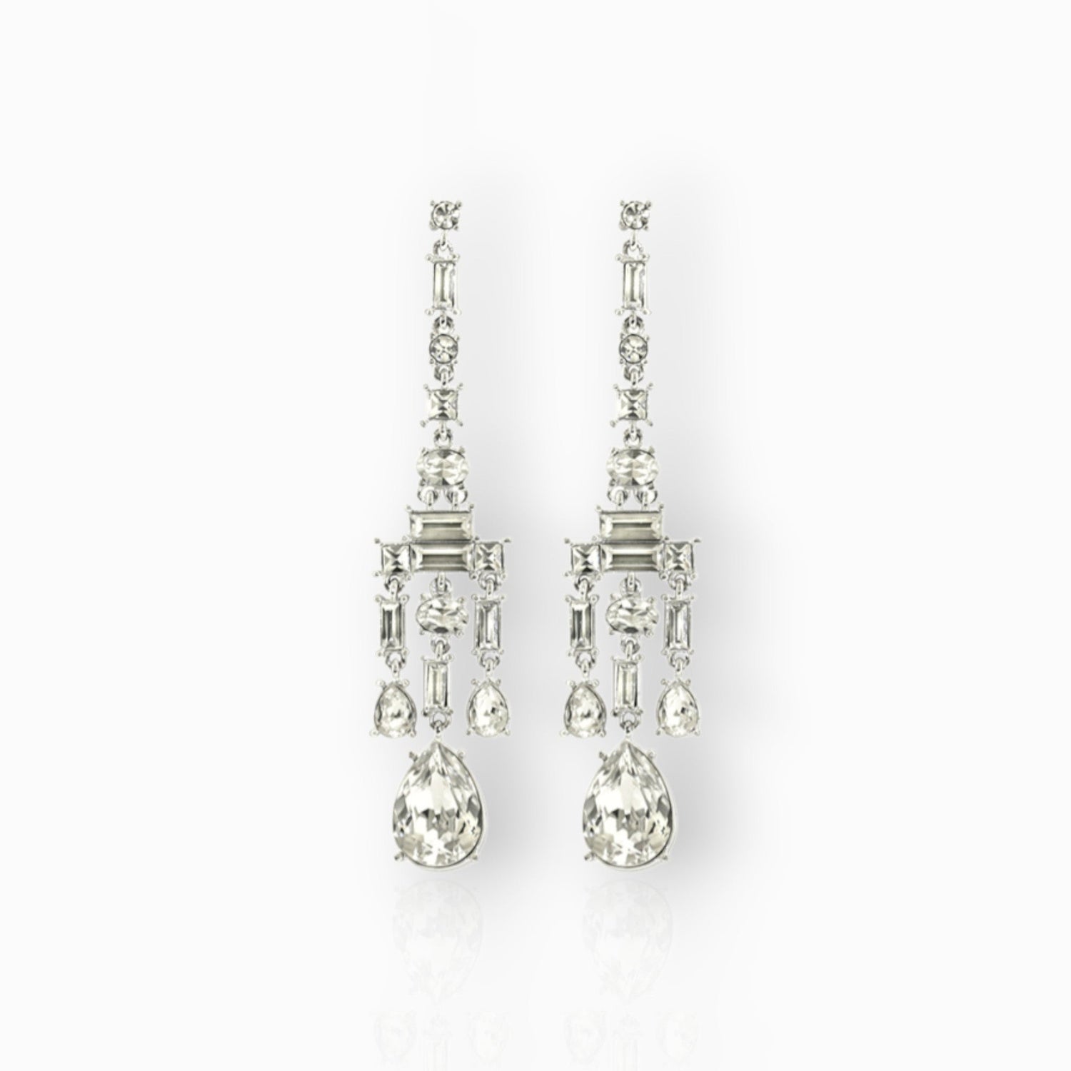 Crystal Chandelier - Earrings on a white background.