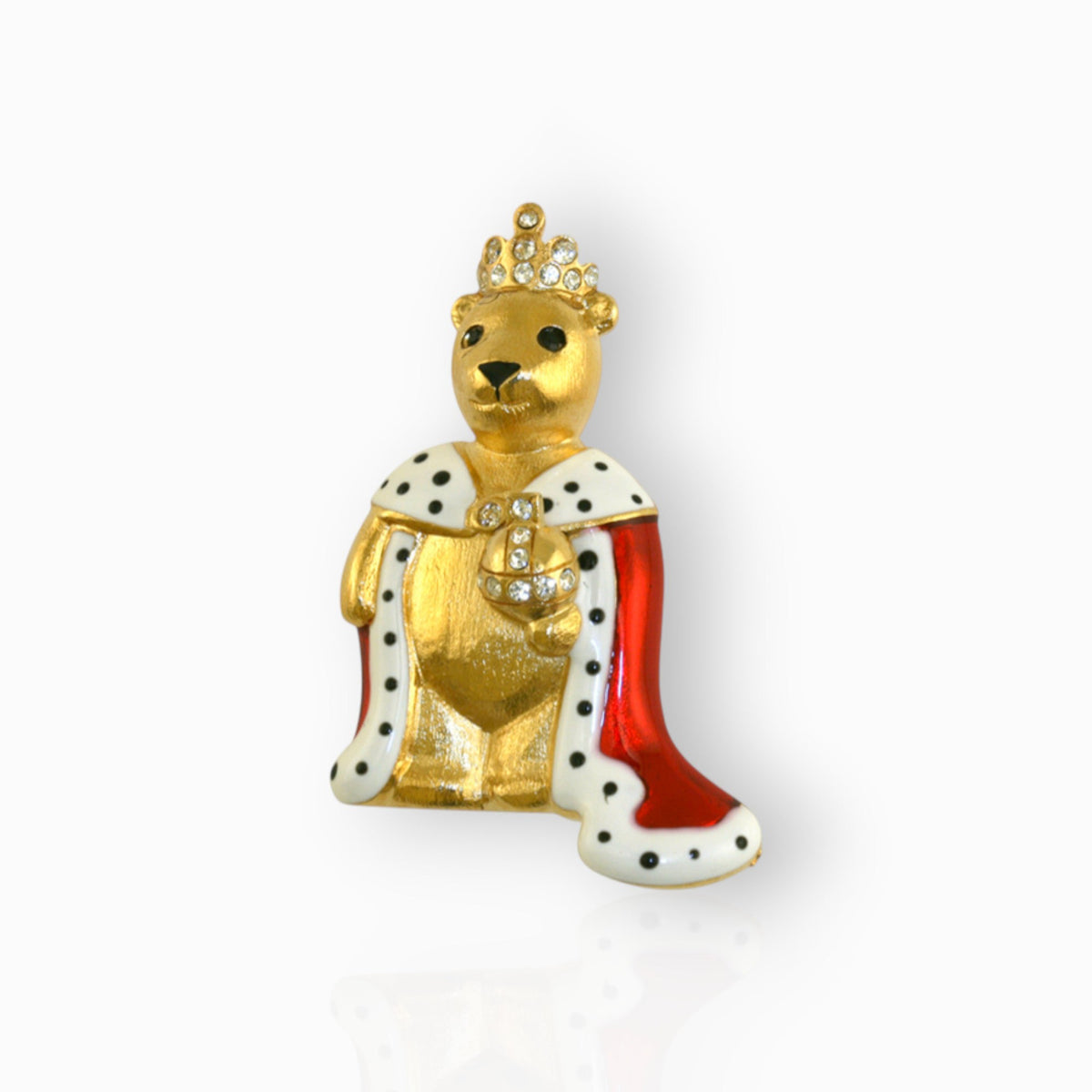 Queen Teddy Bear - Brooch on a white background.