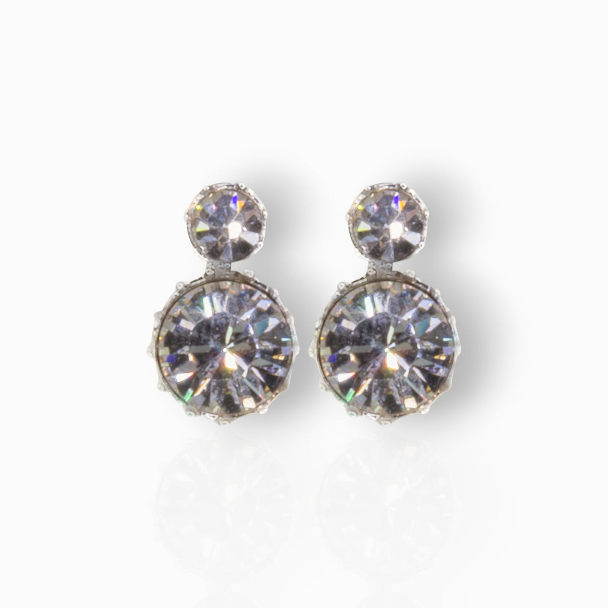 Queen Victoria's Two Stone - Stud Earrings on a white background.