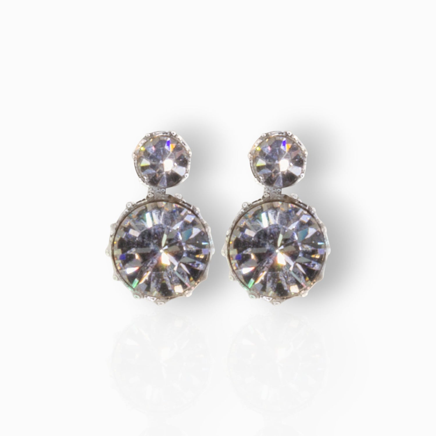 Queen Victoria's Two Stone - Stud Earrings on a white background.