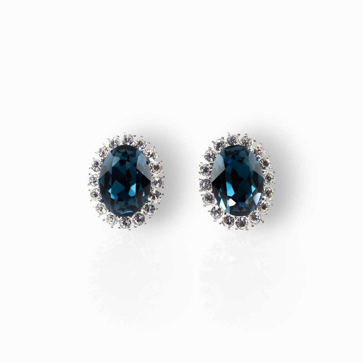 Princess Diana Sapphire & Diamond - Earrings on a white background.