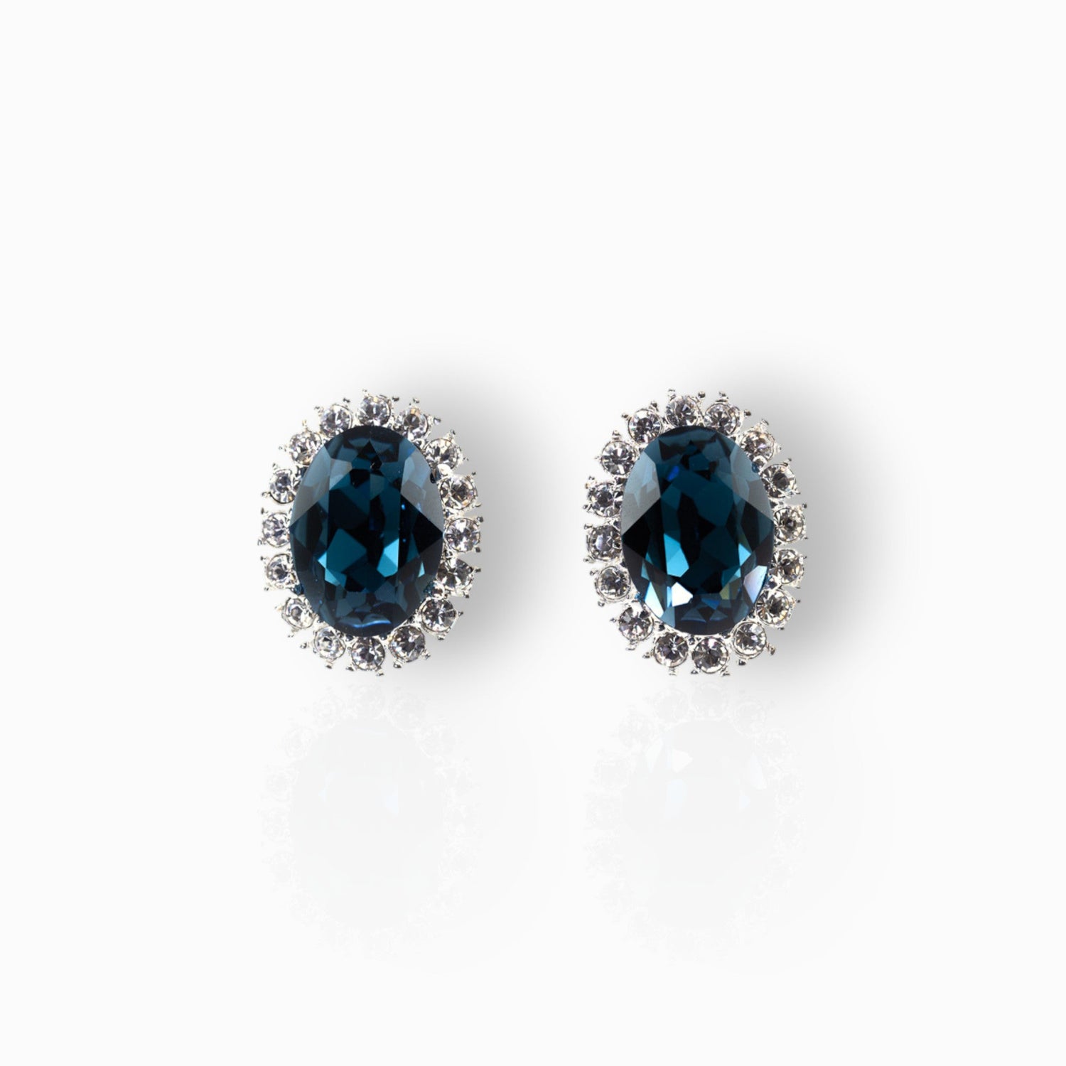 Princess Diana Sapphire & Diamond - Earrings on a white background.