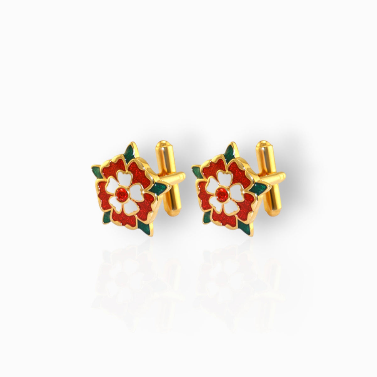 Tudor Rose - Cufflinks on a white background.