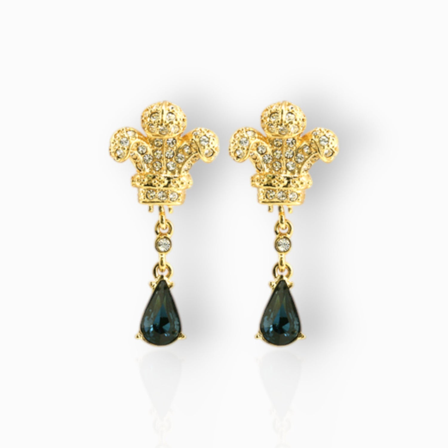 Prince of Wales - Earrings on a white background.