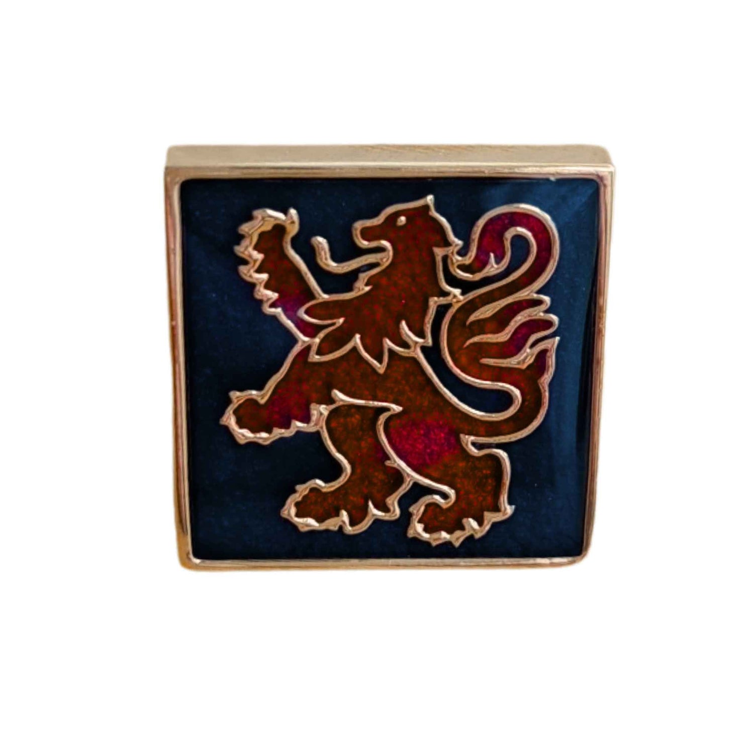 Lion Rampant Red and Blue - Badge Pin on a white background (photo 2)