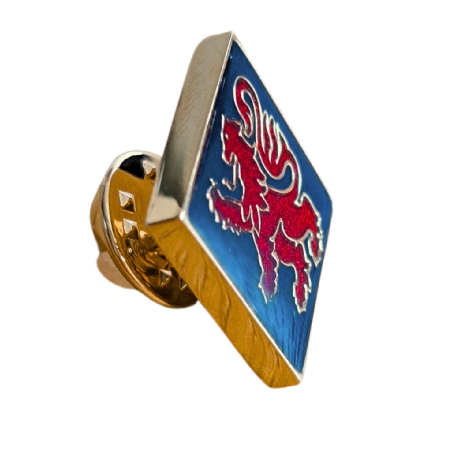 Lion Rampant Red and Blue - Badge Pin on a white background (photo 3)