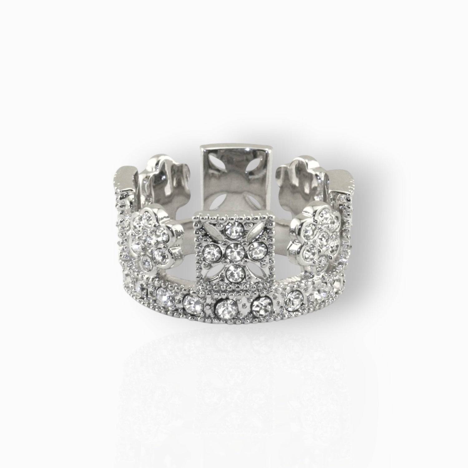 George IV Diadem Silver Plated - Ring on a white background.