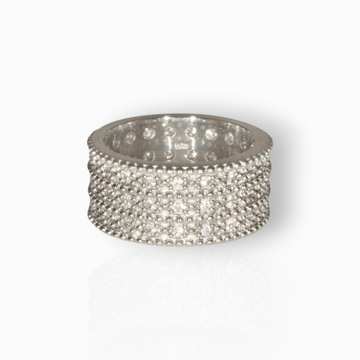 Triple Band from George IV Diadem - Single Row Sterling Silver - Ring on a white background.