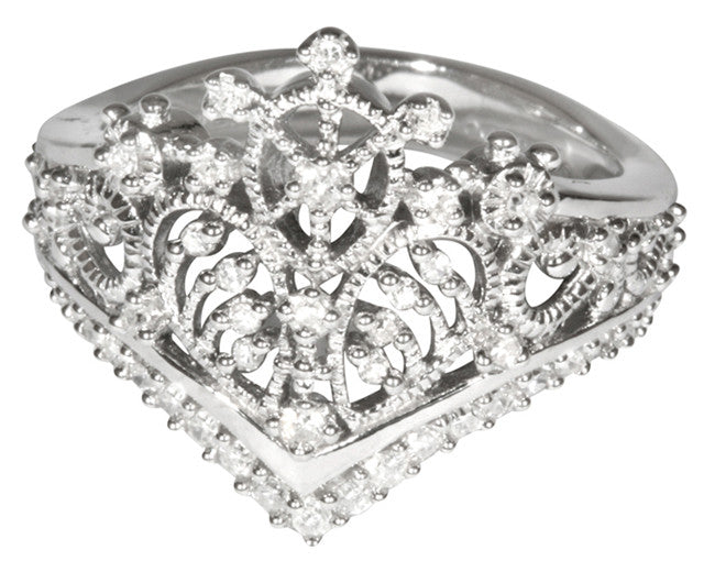 Tiara Ring No.3 - Silver Toned Brass/Bohemian Crystals
