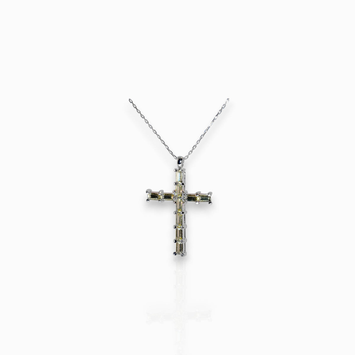 The Jewelled Cross - Necklace on a white background.