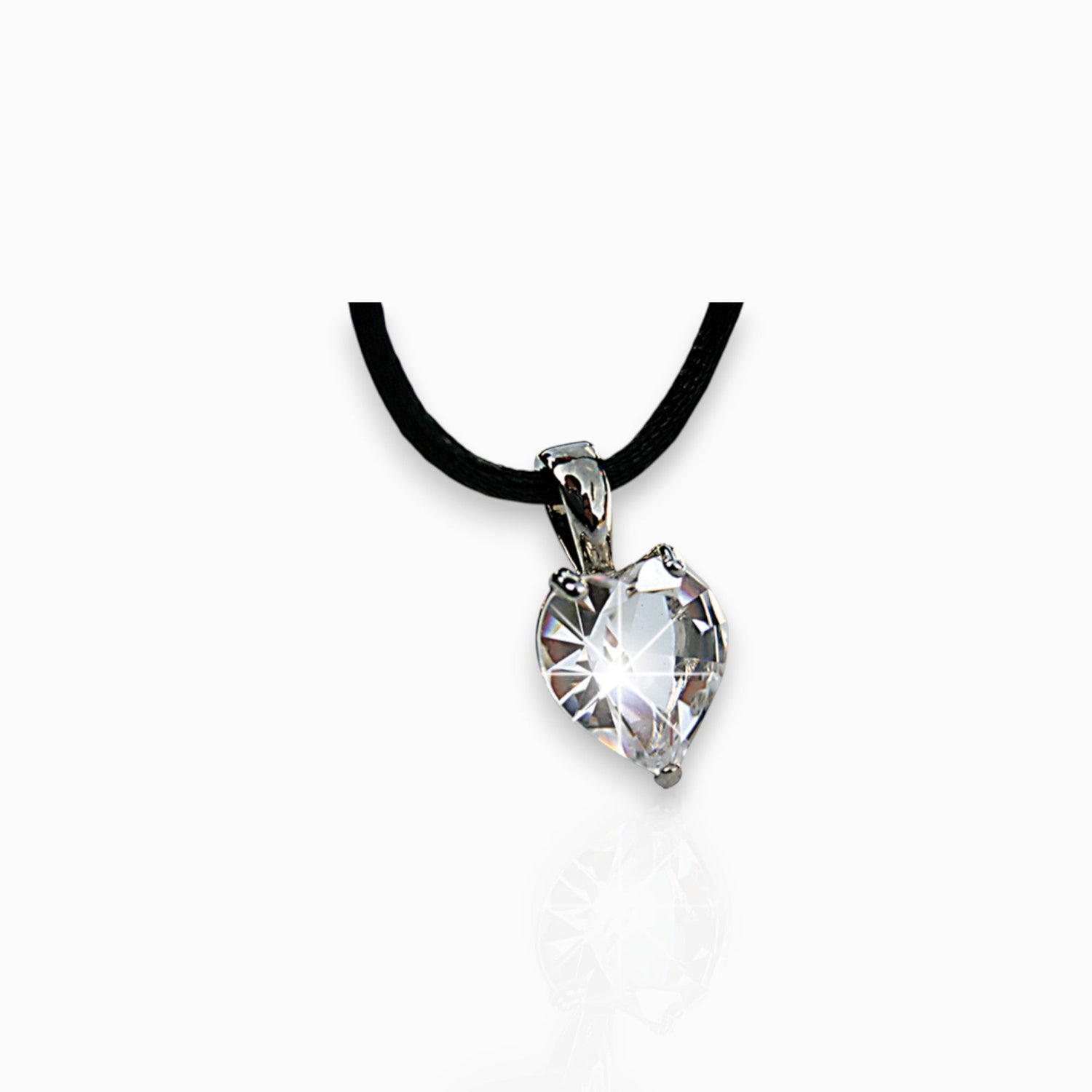 Crystal Heart - Necklace on a white background.