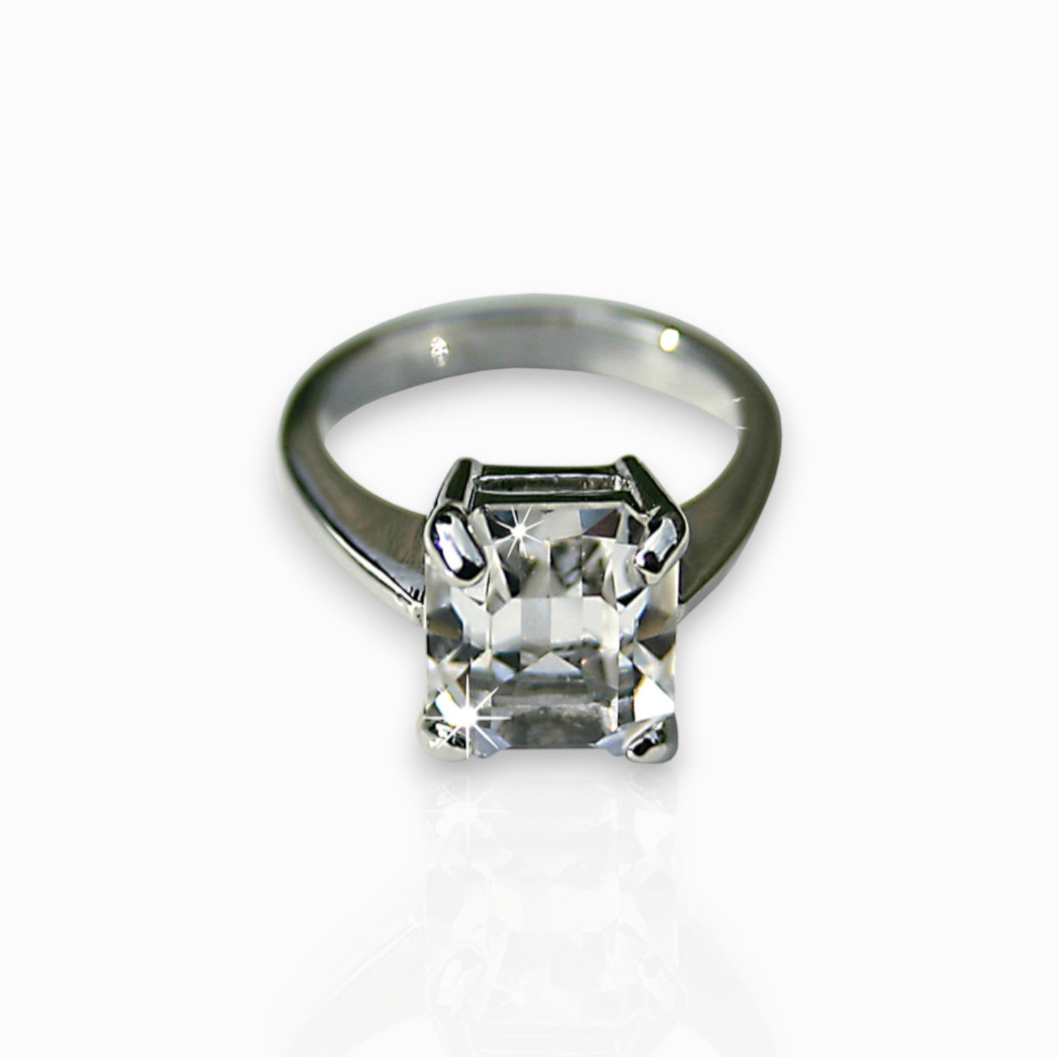 Grace Kelly Crystal - Ring on a white background.