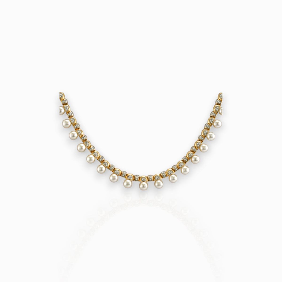 Faux Pearl - Necklace on a white background.