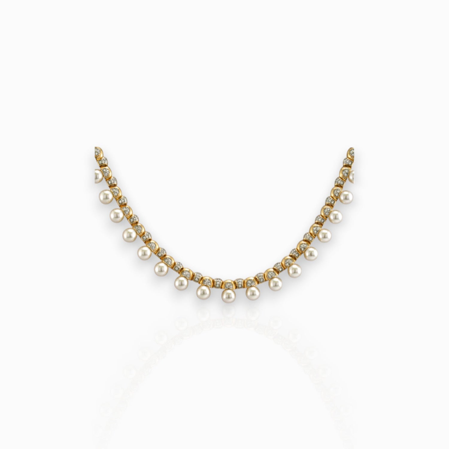 Faux Pearl - Necklace on a white background.