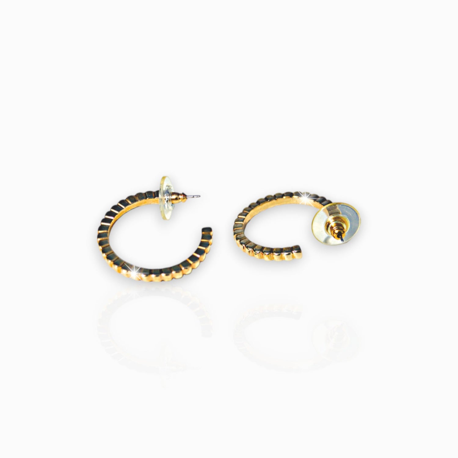 Gold-Toned Hoop - Earrings on a white background.