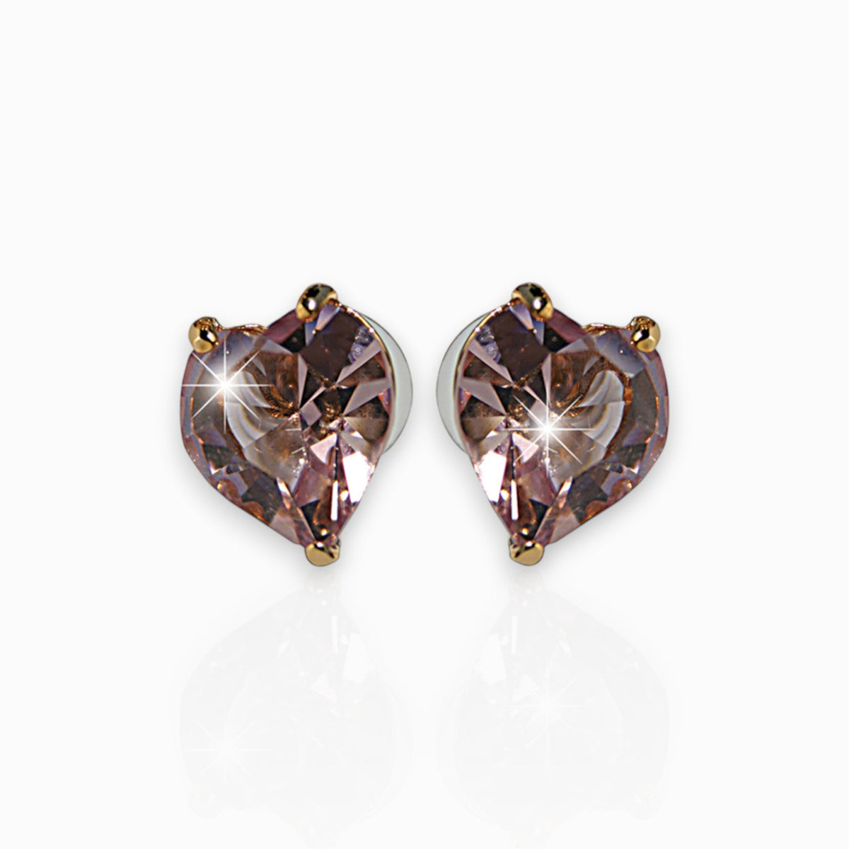 Rose Heart - Earrings on a white background.