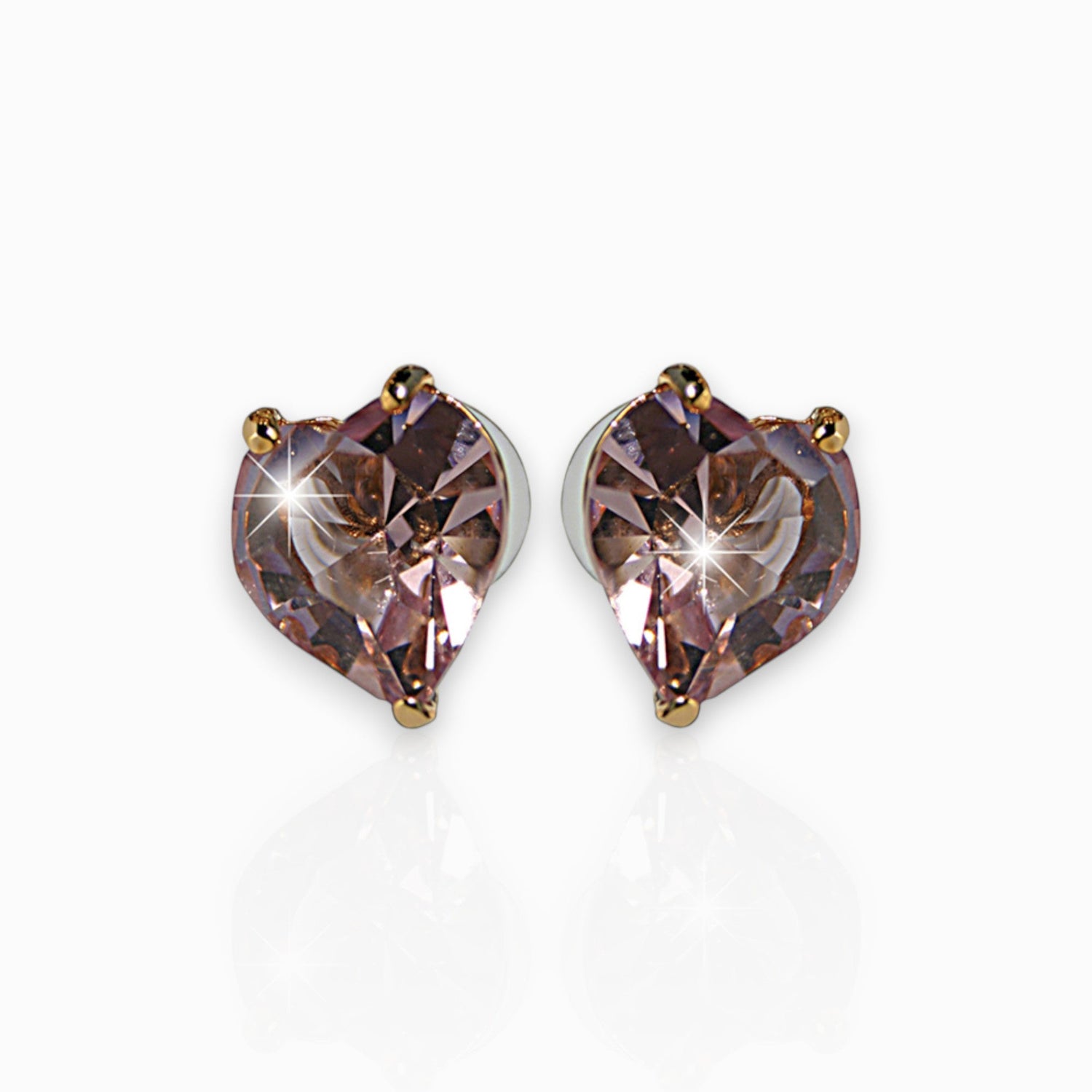 Rose Heart - Earrings on a white background.