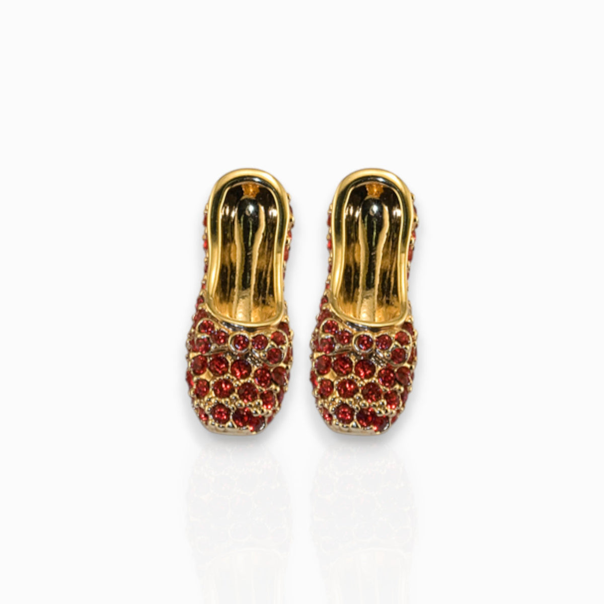 Wizard of OZ Dorothy Ruby Slippers - Earrings on a white background.