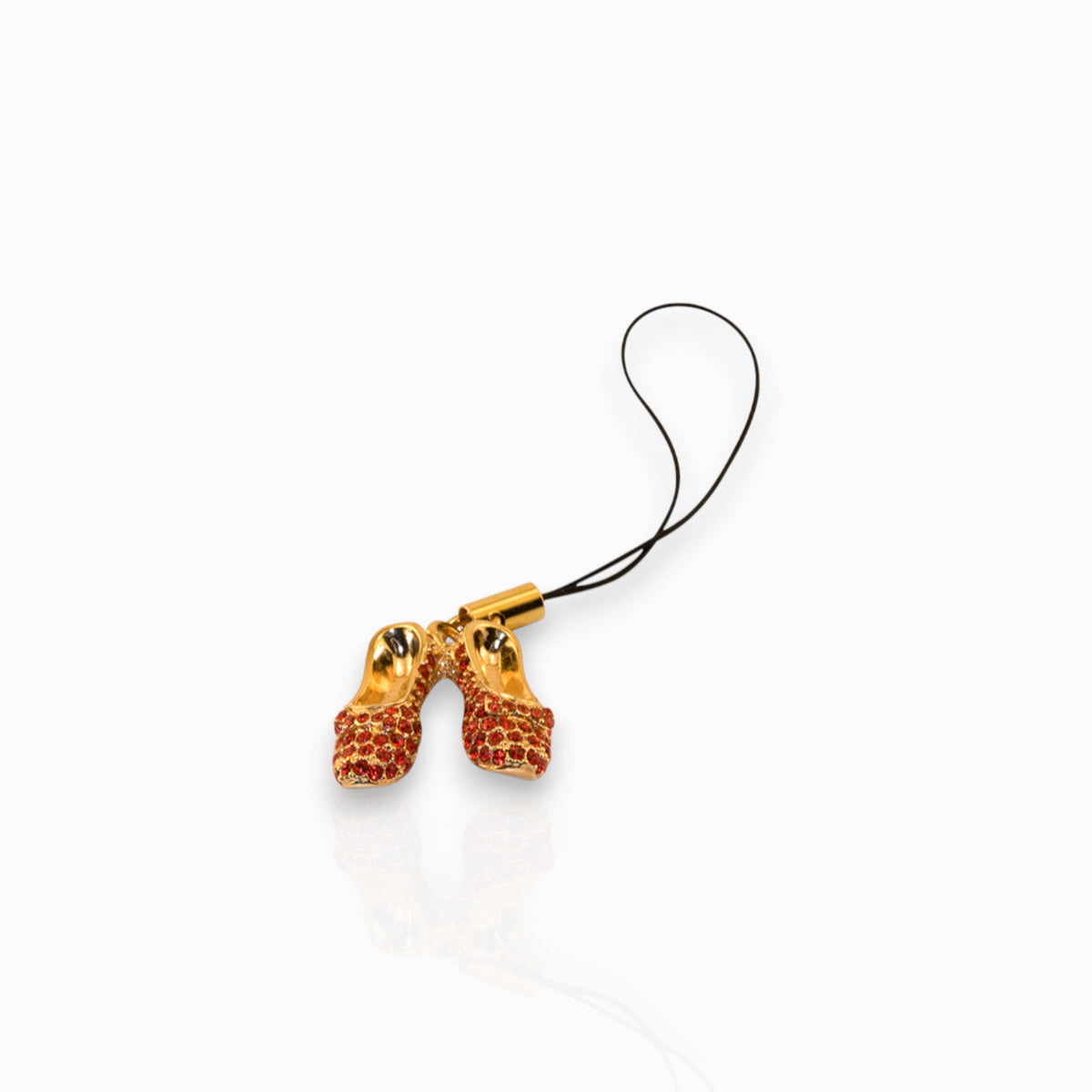 Wizard of Oz Dorothy Ruby Slippers - Phone Charm on a white background.