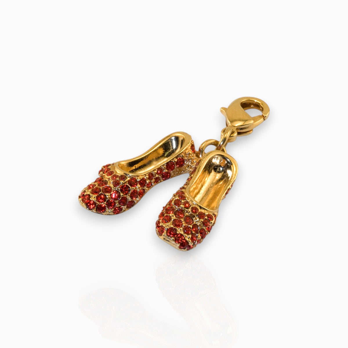 Wizard of Oz Dorothy Ruby Slippers - Charm on a white background.