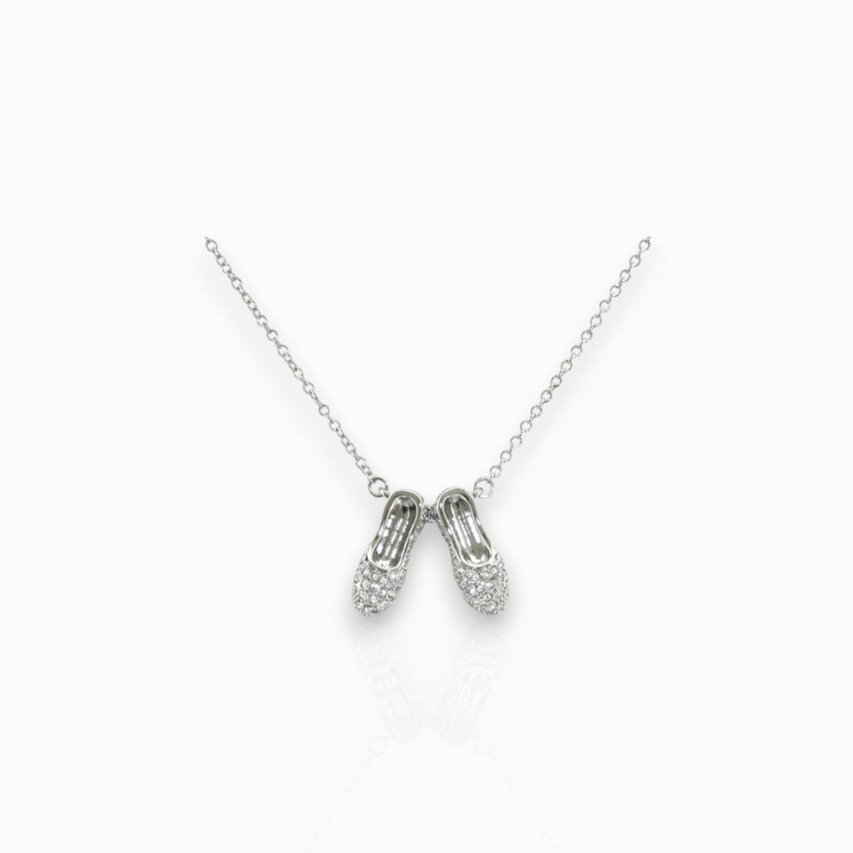 Wizard of Oz Dorothy Crystal Slippers - Necklace on a white background.