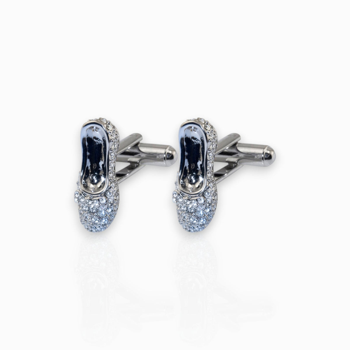 Wizard of Oz Dorothy Crystal Slippers - Cufflinks on a white background.