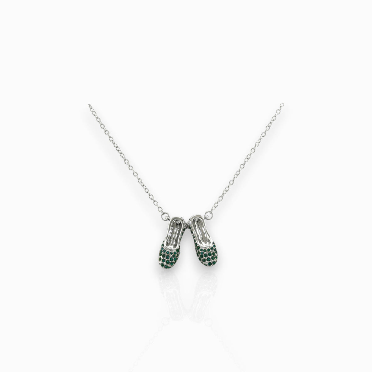 Wizard Of Oz Dorothy Emerald Slippers - Necklace on a white background.