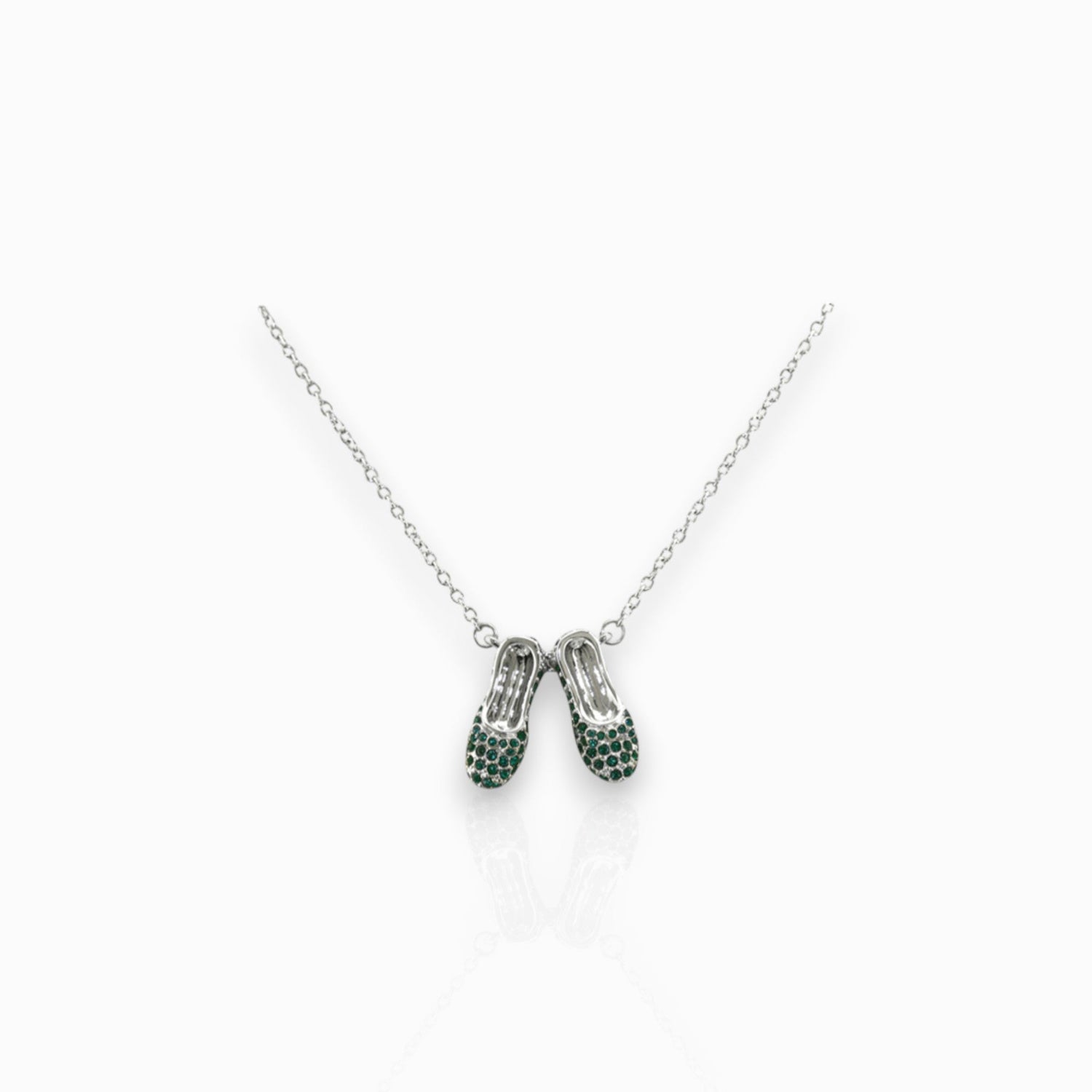 Wizard Of Oz Dorothy Emerald Slippers - Necklace on a white background.