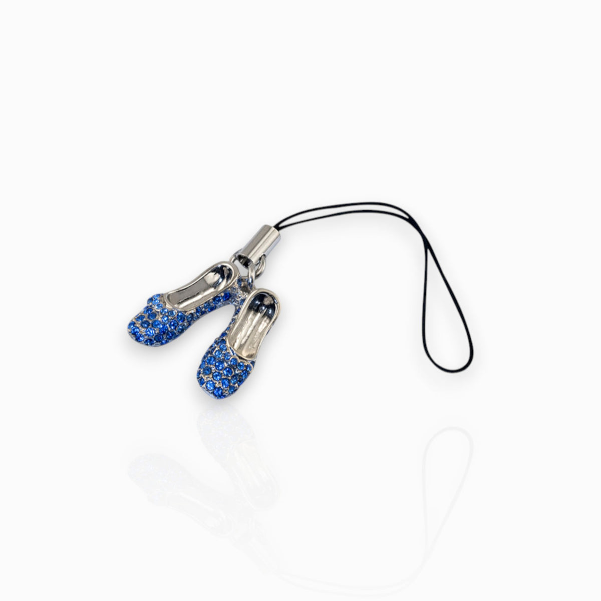 Wizard of Oz Dorothy Sapphire Slippers - Phone Charm on a white background.