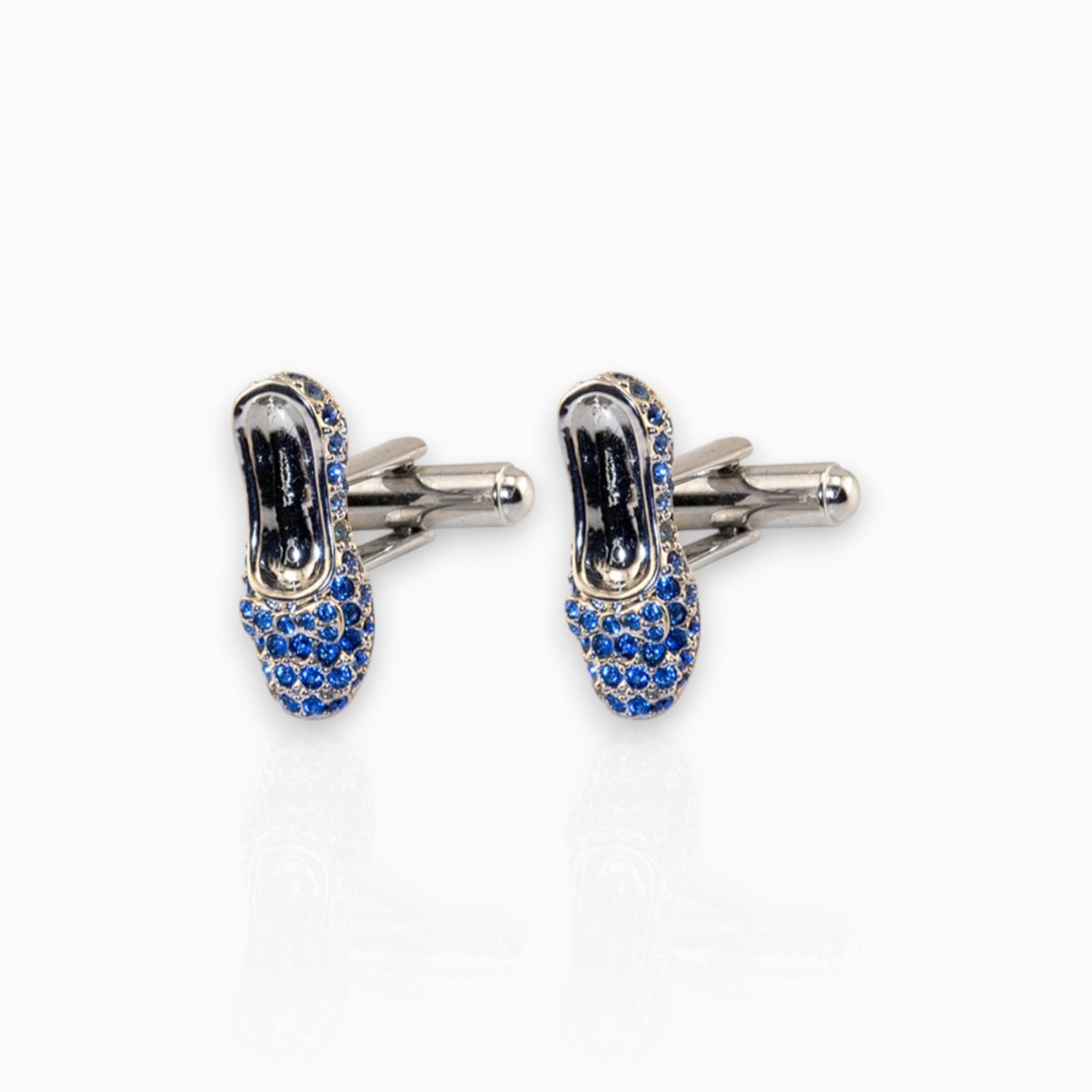 Wizard of Oz Dorothy Sapphire Slippers - Cufflinks on a white background.