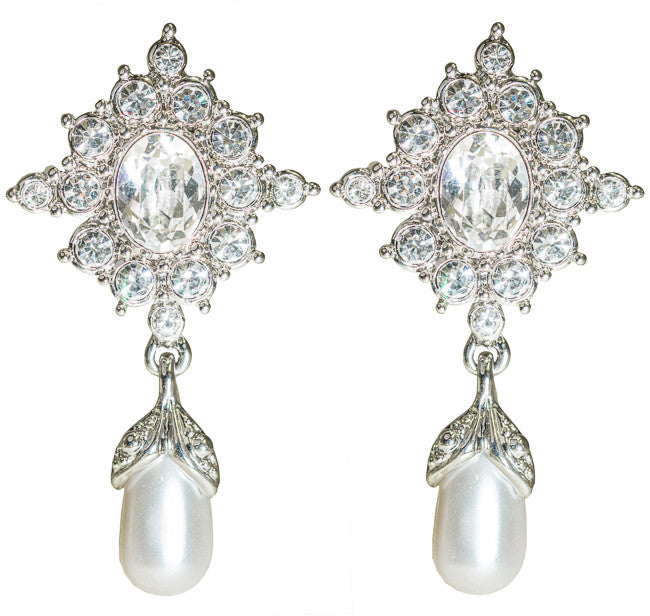 Princess Diana Crystal and Pearl Earrings
