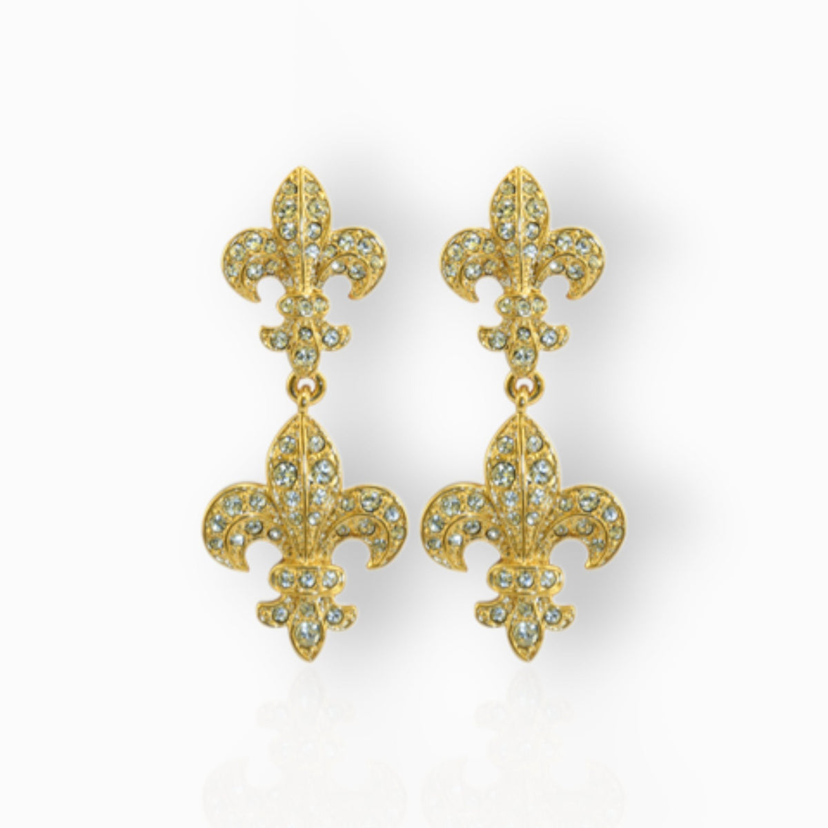 Fleur De Lys - Earrings on a white background.