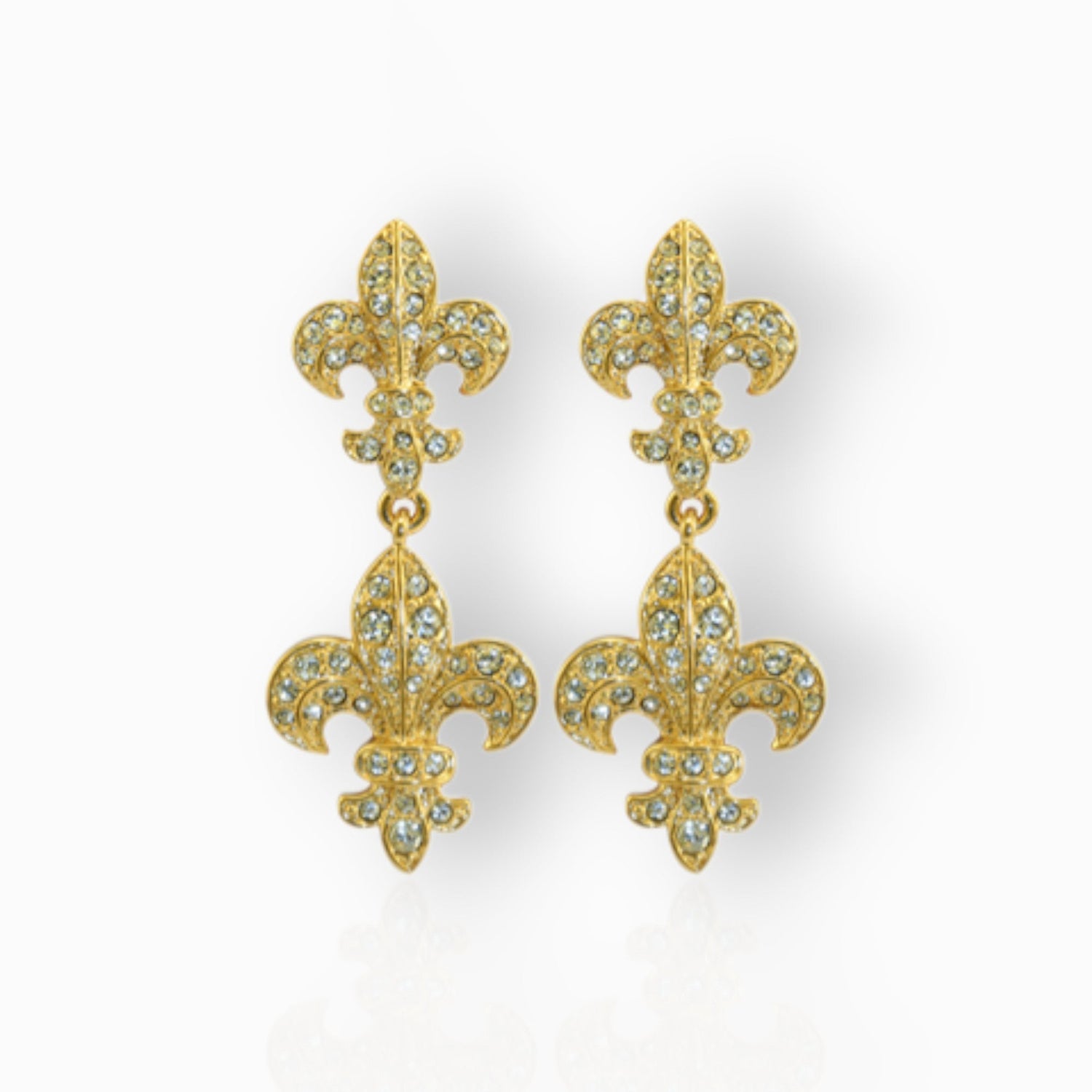 Fleur De Lys - Earrings on a white background.