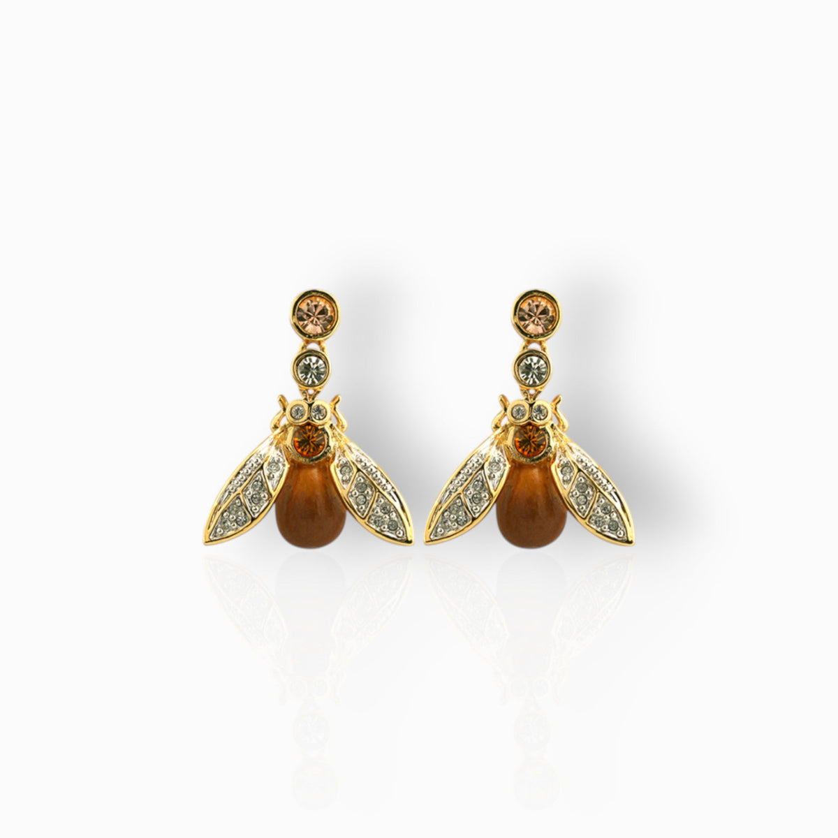 Napoleon Bee - Earrings on a white background.