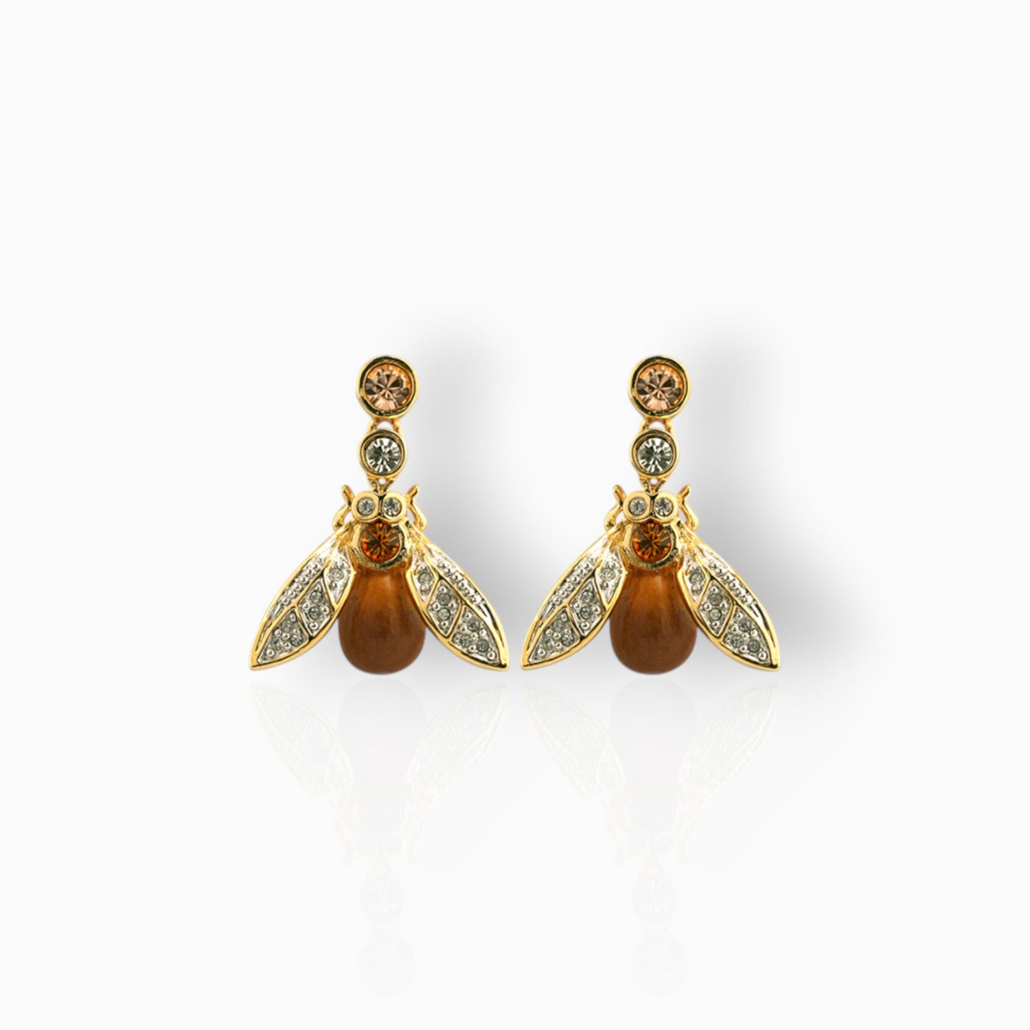 Napoleon Bee - Earrings on a white background.