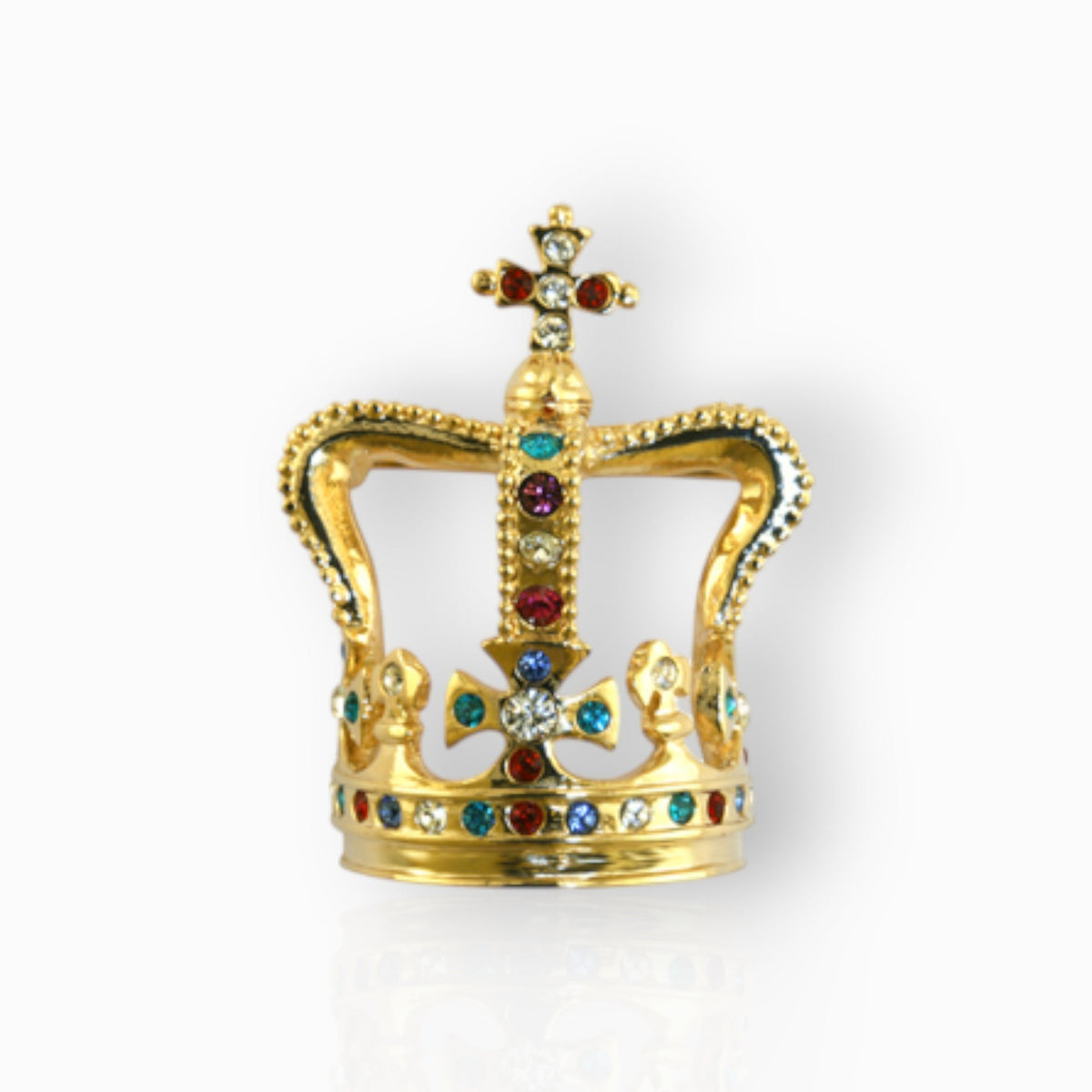St Edward's Crown - Brooch on a white background.