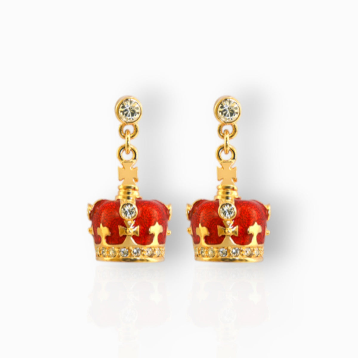 Royal Crown - Earrings on a white background.
