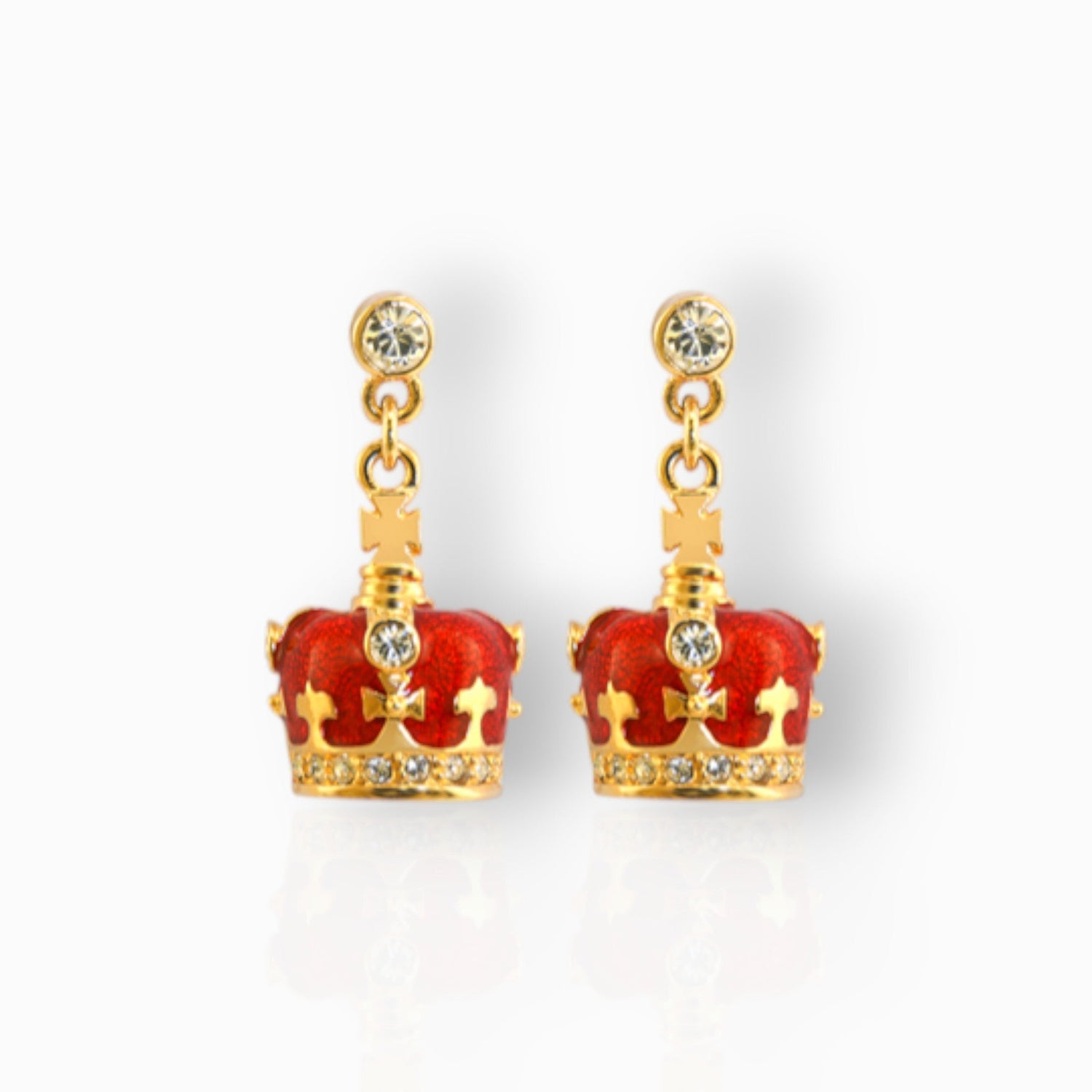 Royal Crown - Earrings on a white background.