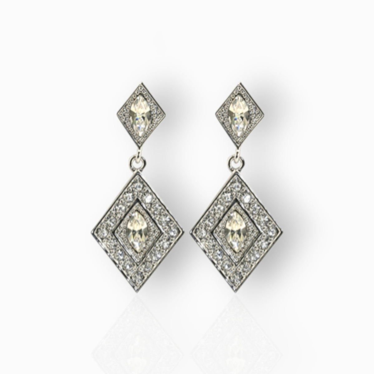 Diamond Shaped - Earrings on a white background.