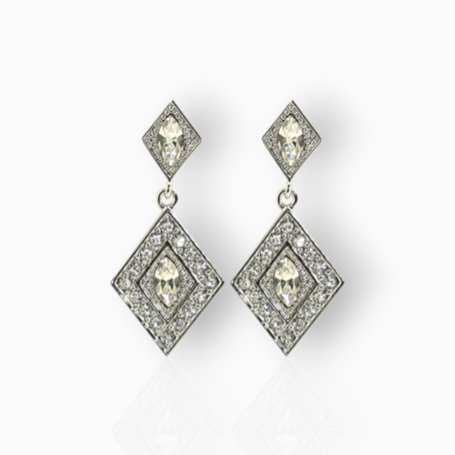 Diamond Shaped - Earrings on a white background.