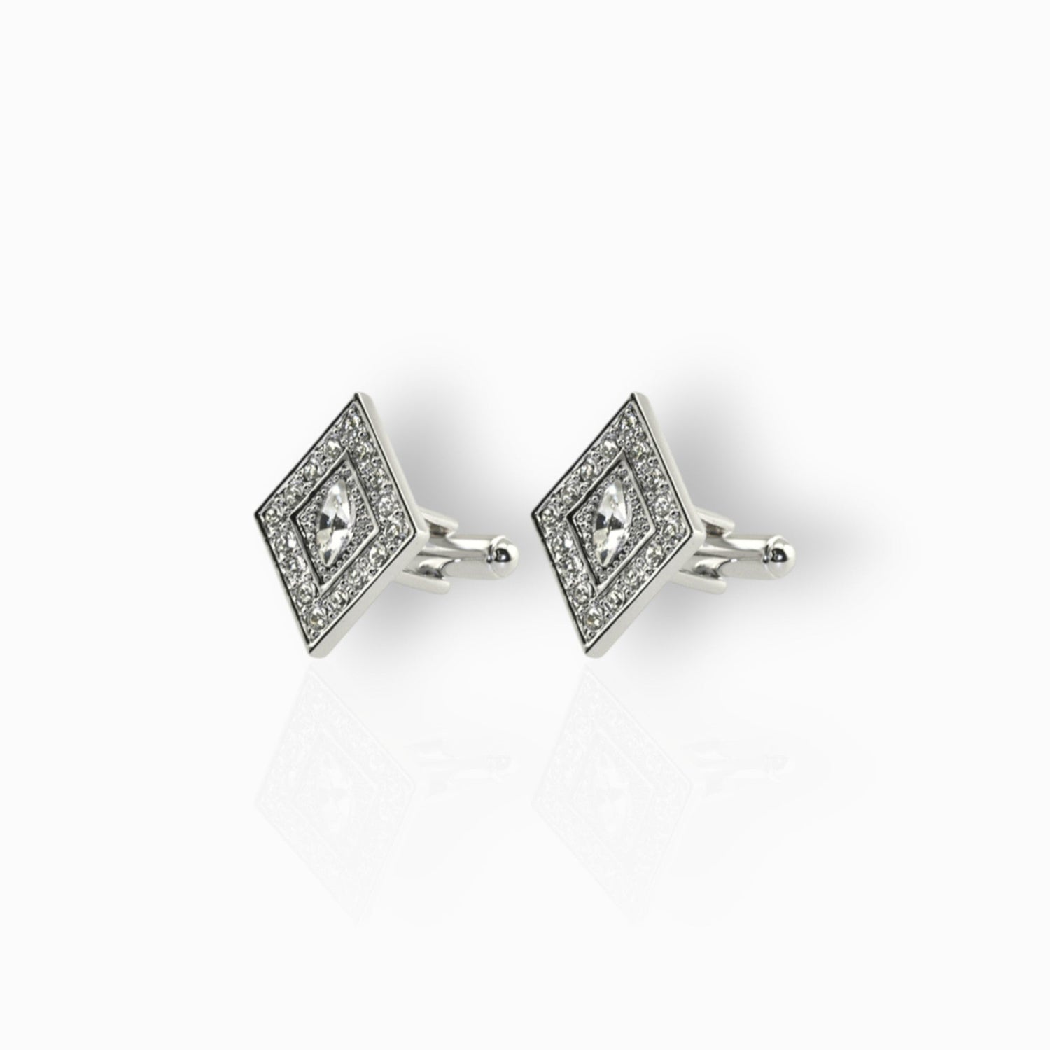 Diamond Shaped - Cufflinks on a white background.